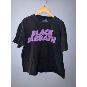 Black Sabbath Mens XL T-Shirt Black Purple Logo Graphic Band Rock Tee 2022